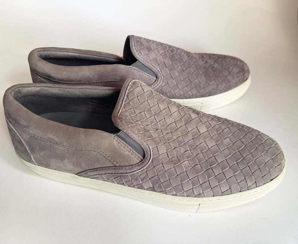 M. Gemi The Cerchio Woven Leather Sneaker - Gray Nubuck - Size 9.5 M